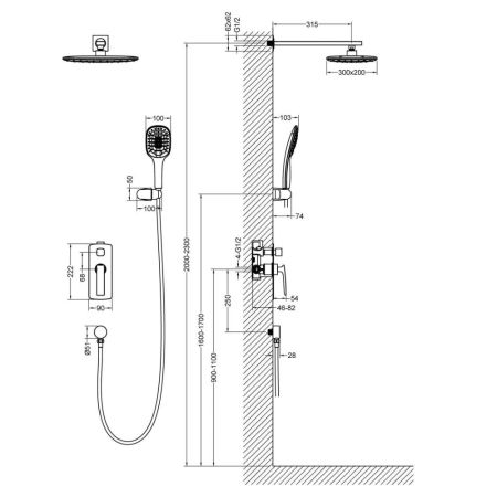 Душевая система встроенная Timo Helmi SX-4069/03SM черный, артикул SX-4069/03SM