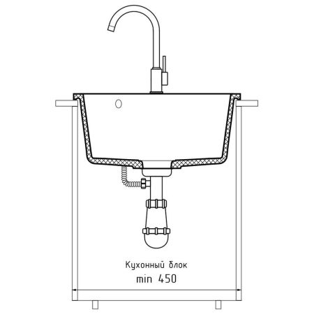Кухонная мойка GranFest URBAN 649, белый, артикул 649 белый