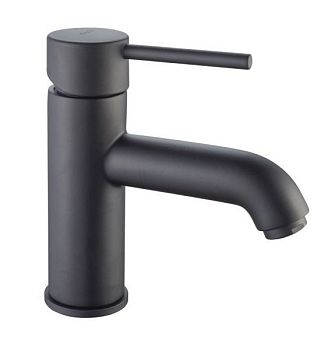 Emmevi Piper, однорычажный смеситель для раковины с донным клапаном, цвет черный матовый