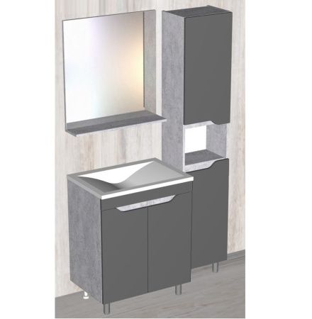 Тумба "Абигель 80", 2 дв., серый / цемент, Milen 80 / км