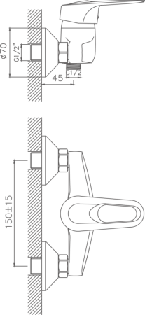 Смеситель для душа Cron хром (CN2004), артикул CN2004