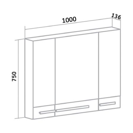 Зеркальный шкаф Runo Вудлайн 60 4620750028893 Дуб скандинавский