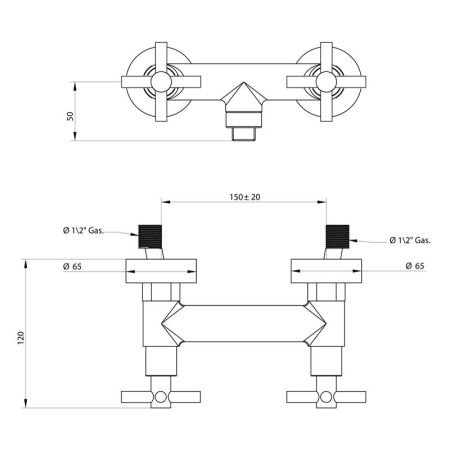 Bongio T Cross Смеситель для душа, цвет хром, артикул 30523CR00