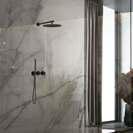 Душевой комплект Groove VSFW-4G01MB встраиваемый, 2 режима, 30см верх душ, черный, артикул VSFW-4G01MB