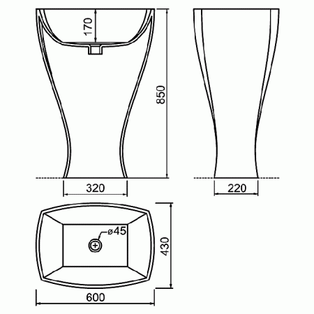 Artceram JAZZ Livingtec раковина отдельно стоящая с сифоном, 60х48х85см, цвет белый глянцевый В АМ ГРУПП НА СКЛАДЕ 1ШТ БРАКОВАННАЯ, артикул JZL006 01 00/ JZ13bi*1