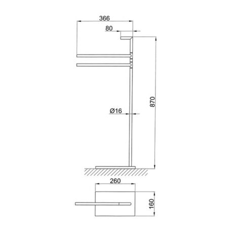 Fantini Young Напольная стойка с полотенцедержателями 366мм
, цвет: хром, артикул 96 02 7643