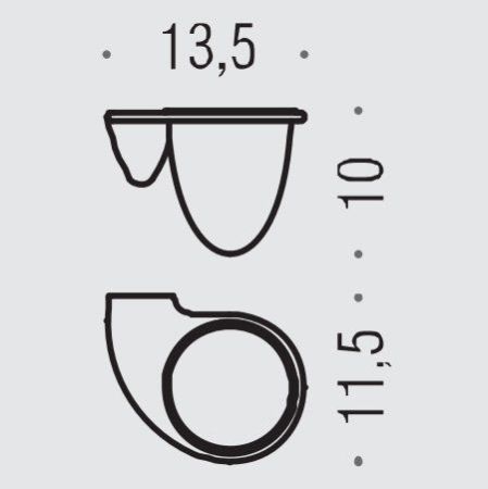 Colombo Khala Подвесной стакан, цвет: хром/матовое стекло