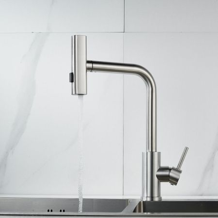 Смеситель для кухни с мультифункциональным изливом Shevanik S263L, сатин