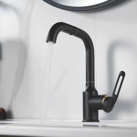 Смеситель для раковины Raffine F201H, черный