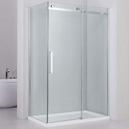 Душевой уголок Black&White Stellar Wind S208-800х1200 прямоугольный профиль Серебристый хром стекло прозрачное