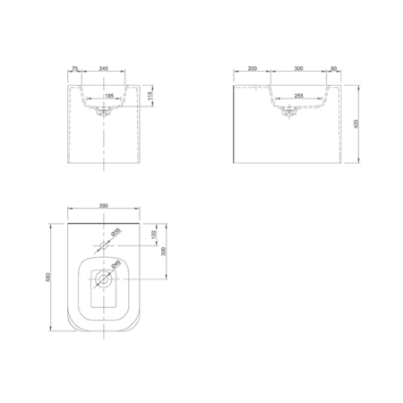 KNIEF Glam Биде напольное  58х39х42 см, с 1 отв под смеситель, цвет  белый матовый, артикул 0600-087-01R
