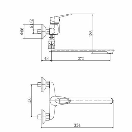 Смеситель для ванны FASHUN A2113, хром, артикул A2113