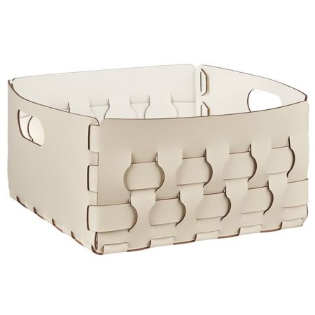 ADJ Корзинка Dubai, 35x35xH20 см., цвет: панна котта/белый, артикул 2045.16/10