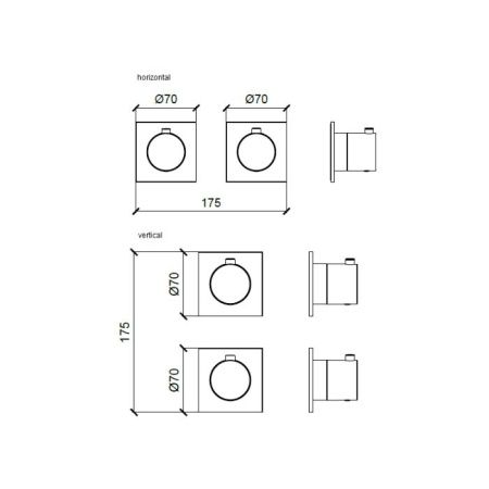 Смеситель для душа, Almar, Water Control Modular, с переключателем на 2/3 потребителя, тип открывания воды-однорычажный, тип регулирования воды-термостатический картридж, монтаж-настенный встраиваемый, отверстия для монтажа-2, квадратные розетки с круглым Смеситель для душа, Almar, Water Control Modular, с переключателем на 2/3 потребителя, тип открывания воды-однорычажный, тип регулирования воды-термостатический картридж, монтаж-настенный встраиваемый, отверстия для монтажа-2, квадратные розетки с круглым