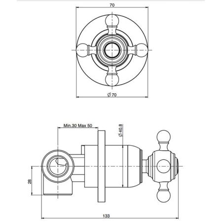 Fima Carlo Frattini Elizabeth Переключатель потоков, на 2 источника, цвет: хром, артикул F5103/2CR