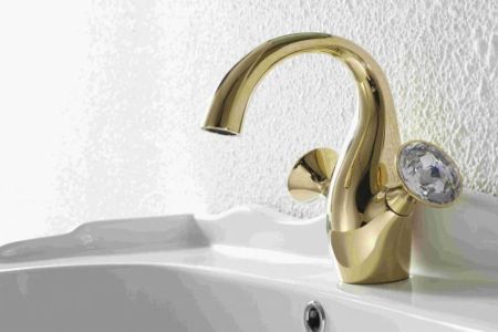 Смеситель для раковины Bravat Swan F14287G-ENG, золото