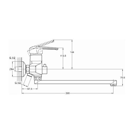 Смеситель для ванны G.Lauf LWZ7-A182, хром