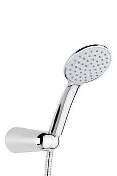 Emmevi, набор ручного душа 162: круглая лейка из ABS, шланг 150 см из латуни и держатель лейки из ABS, цвет хром