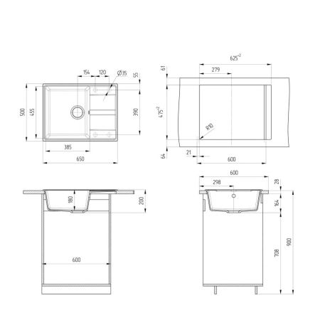 Кухонная мойка Ulgran Quartz Prima 650-10, песок, артикул Prima 650-10