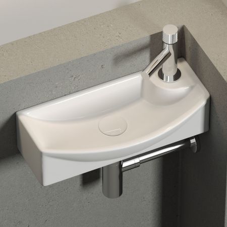 Умывальник подвесной прямоугольный  с крепежом (чаша слева, отверстие под смеситель справа) Element 455*220*130мм CN6038L, артикул CN6038L