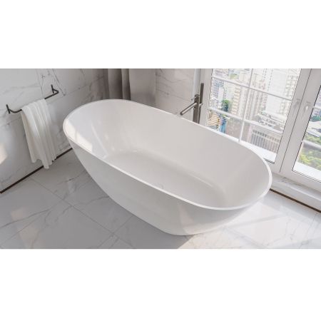 Ванна WHITECROSS Onyx D 160x75 (белый глянец) иск. камень, артикул 0207.160075.100