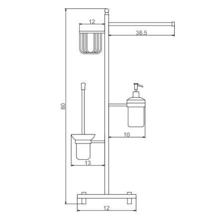 Напольная стойка Savol S-00B02, хром, артикул S-00B02