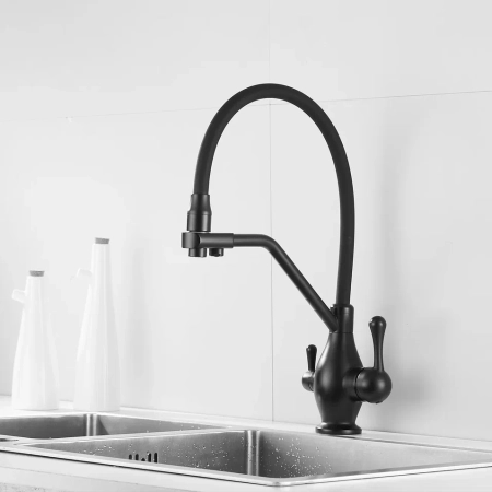 Смеситель для кухни Rose R858H, черный, артикул R858H