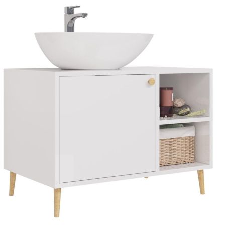 Тумба с раковиной напольная Dreja Luno 80 см, белый, артикул 99-2002-com