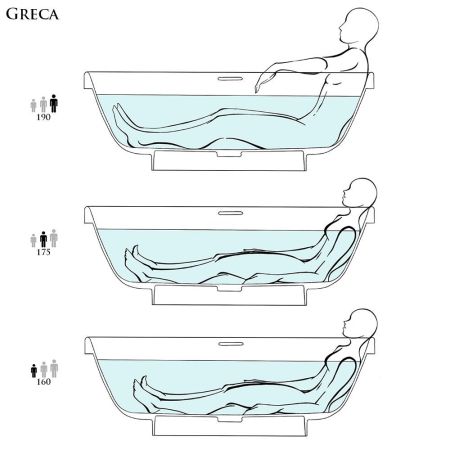 Salini GRECA Ванна отдельностоящая 1800х800х610мм, донный клапан, сифон, интегр. слив-перелив, мат-л: S-stone -матовый;, белый. Фурнитура: белая., артикул 103121M