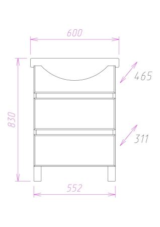 Тумба Onika Элита 60 напольная, оливковая (ум. Грация 60), артикул 106121