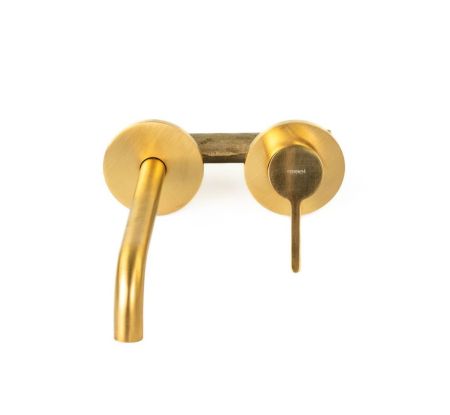 Emmevi Filobrass, встраиваемый в стену однорычажный (со стержнем) смеситель для раковины, без донного клапана, цвет зачищенное золото, артикул 85155/ORS