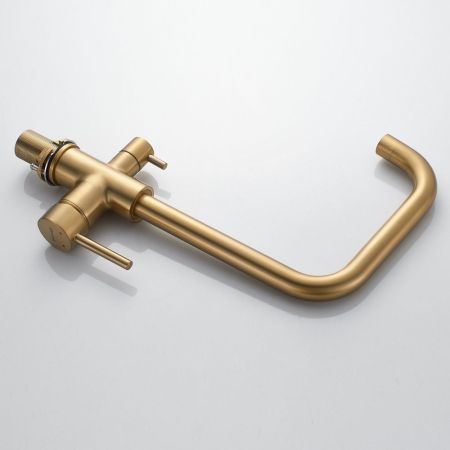 Смеситель для кухни с подключением фильтра Shevanik S228G, золотой сатин, артикул S228G