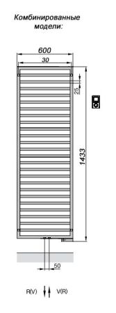 Водяной полотенцесушитель Zehnder Quaro Inox QAMI-140-060/ID Inox Нержавеющая сталь, артикул QAMI-140-060/ID Inox