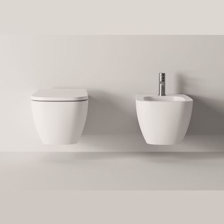 Биде, Alice, Wunder, тип установки-подвесной, ширина, мм-360, глубина, мм-530, высота, мм-285, форма чаши-прямоугольная, отверстия для смесителя-1, материал-керамика, вид грязеотталкивающего покрытия-Aliglaze+, крепления в комплекте, без сливного механизм, артикул 45010101SET