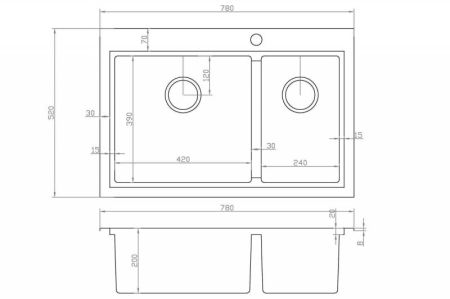 Кухонная мойка ZorG Master ZM R-5278-L Нержавеющая сталь, артикул ZM R-5278-L