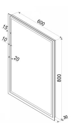 Зеркало с подсветкой ART&MAX MONZA AM-Mon-600-800-DS-F, артикул AM-Mon-600-800-DS-F