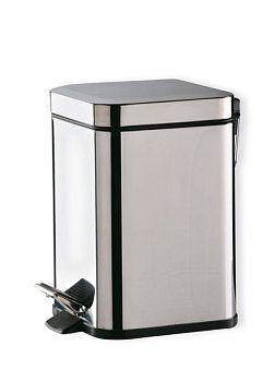 Stil Haus, квадратный контейнер для мусора - 3 литра, цвет полирированная сталь