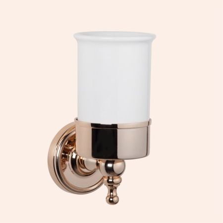 TW Bristol 109, подвесной cтакан, керамический (белый), цвет держателя: светлое золото, артикул TWBR109gold