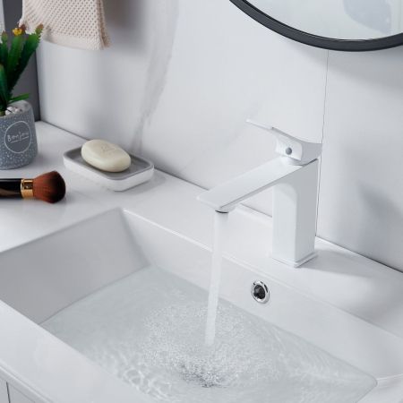 Смеситель для раковины Shevanik S6101C, белый