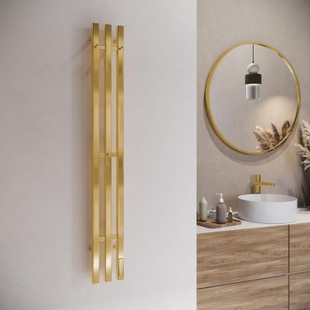 Полотенцесушитель электрический Terminus Стойка TRES проф 120, брашированное золото, артикул 4670078566386