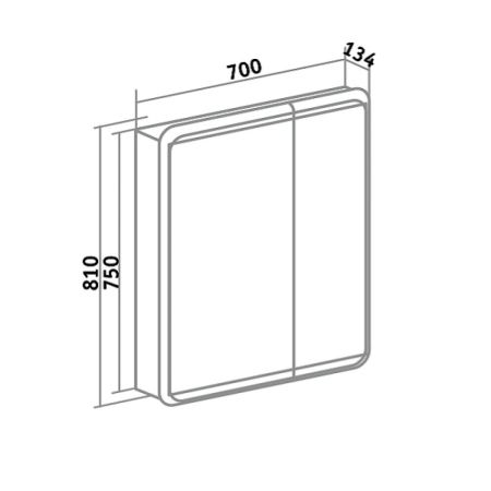 Зеркальный шкаф Runo  Эрика 70 (УТ000003320), артикул УТ000003320