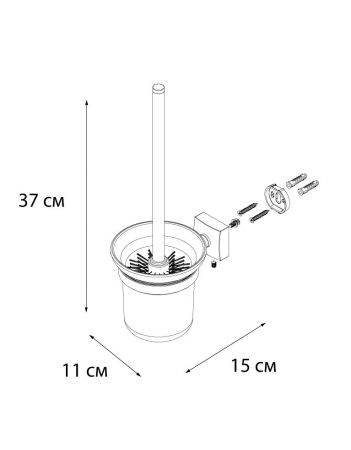 Ершик для унитаза Fixsen Kvadro FX-61313 Хром, артикул FX-61313