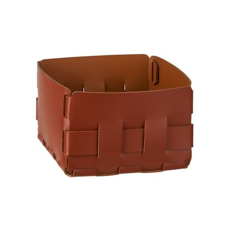 Colombo Adj Корзинка Mini Bottega, 19x19H13 см, цвет: бордо/коньяк, артикул BADJ1019-3009