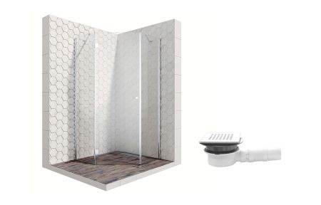 Душевой уголок Ambassador Diamond 12011111L-MA1, пятиугольный, точечный трап, 90х90, артикул 12011111L-MA1