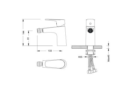 Смеситель для биде AQUATEK, матовый черный AQ1118MB БЕТТА, артикул AQ1118MB