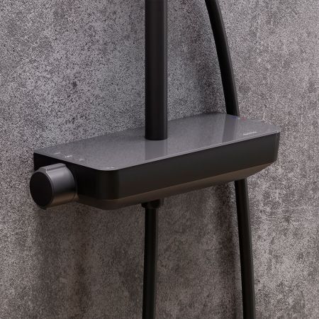 936780300 Scandinavian Pure душевая система с душевым смесителем-полкой, чёрный, артикул 936780300