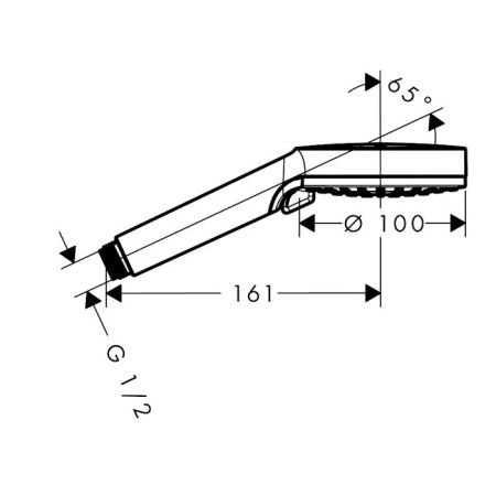 HG Vernis Blend 100 Ручной душ Vario 2jet (Rain, IntenseRain), цвет: хром, артикул 26270000