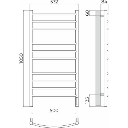 Полотенцесушитель электрический Terminus Классик П10 50х105, артикул 4670078544469