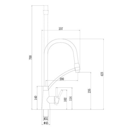 Смеситель для кухни с гибким изливом Fmark FS8255-S, бежевый