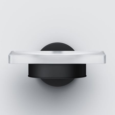 A85A34222 X-Joy, Стеклянная мыльница с настенным держателем, черный, артикул A85A34222